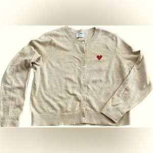 Old Navy Cardigan button-down Oatmeal/heart szXL